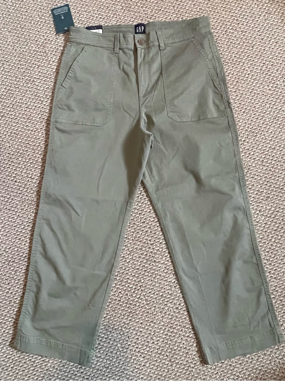 GAP Women’s Olive Green Ankle Utility Pants, NWT, Size 12